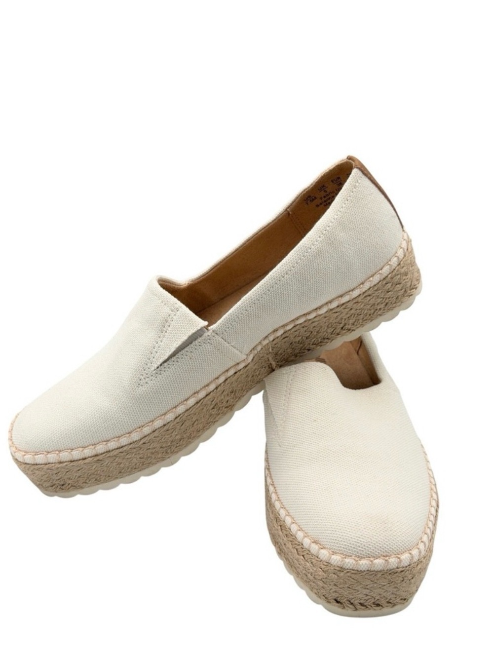 Dr. Scholl’s Women’s Cream Espadrille Platform Slip-On Shoes Women’s Size 7 1/2